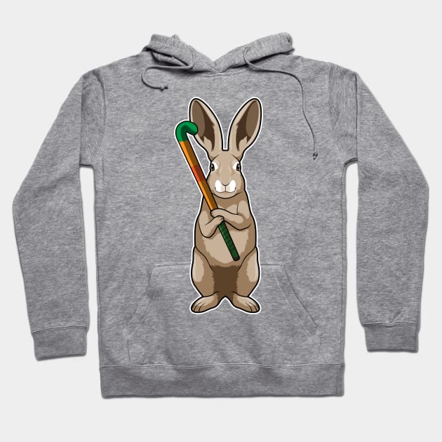 Bunny at Hockey with Hockey stick Hoodie by Markus Schnabel